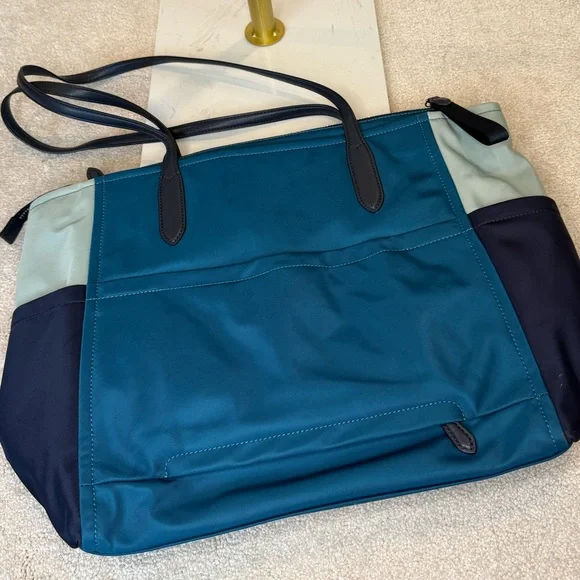 Kate Spade Blue Chelsea Color-block Nylon Large Tote Bag - Picture 4 of 11